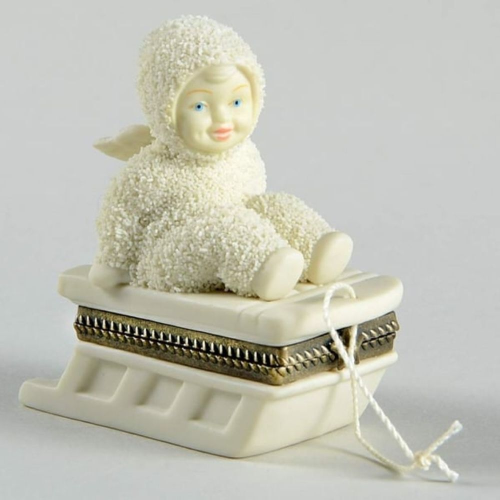 🔺️Vintage Snowbabies - Classic Collection "Hold On Tight" Hinged Box Ornament